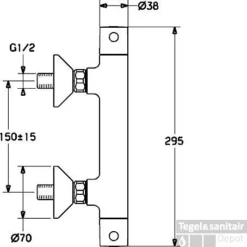 Hansa Unita Douchethermostaat Met S-koppelingen Chroom 10 Hansa Unita Douchethermostaat Met S-koppelingen Chroom -Exporteren Badkamer Top Winkel 53809