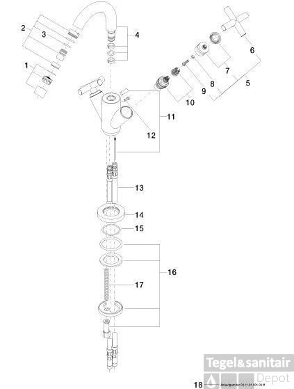 Dornbracht Tara. Bidetkraan Uitloop 110 Mm. Met Kruisgreep Chroom 5 Dornbracht Tara. Bidetkraan Uitloop 110 Mm. Met Kruisgreep Chroom - Afbeelding 3