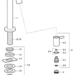 Hansa Nova Style Fonteinkraan Sprong 94 Mm. Zwart -Exporteren Badkamer Top Winkel 55678