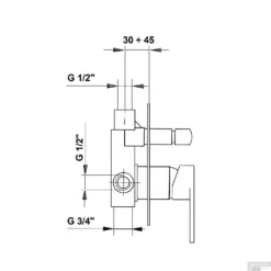 Douchekraan Inbouw Sapho Dandy Mengkraan Afbouwdeel 2-weg Chroom (incl. Inbouwdeel) -Exporteren Badkamer Top Winkel 5885x douchekraan inbouw sapho dandy mengkraan afbouwdeel 2 weg chroom incl. inbouwdeel 2