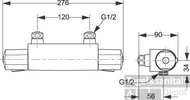 Venlo Nimbus Douchethermostaat Hoh 120 Mm. Chroom 4 Venlo Nimbus Douchethermostaat Hoh 120 Mm. Chroom - Afbeelding 2