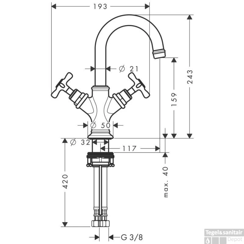 Axor Montreux Fonteinkraan Met Waste Chroom 4 Axor Montreux Fonteinkraan Met Waste Chroom - Afbeelding 2