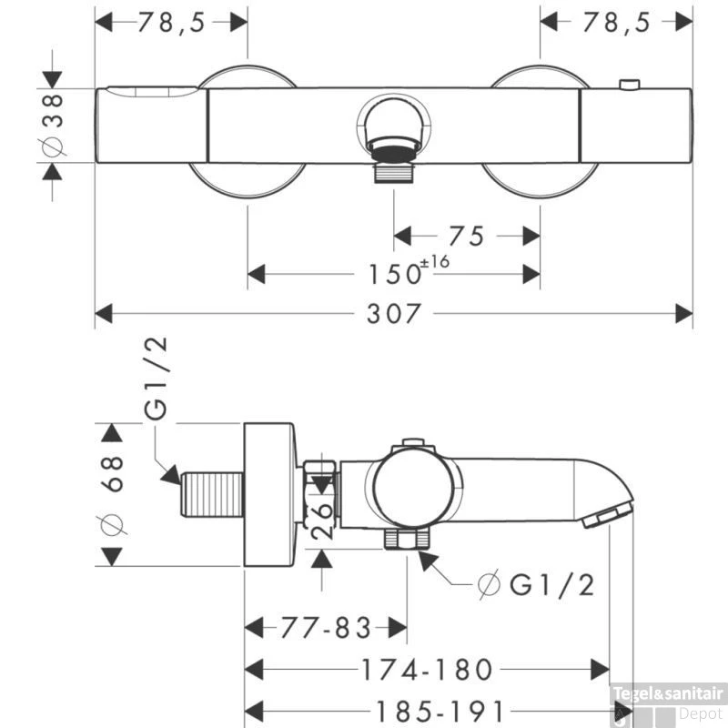 Axor Citterio M Badthermostaat Chroom 4 Axor Citterio M Badthermostaat Chroom - Afbeelding 2