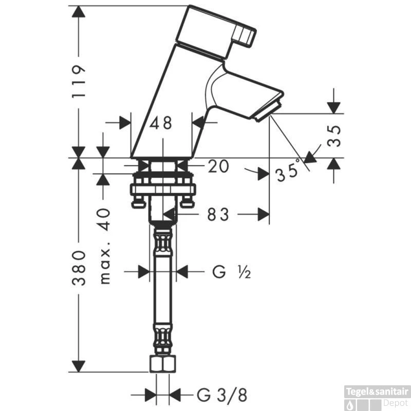 Hansgrohe Universeel Fonteinkraan Universeel Chroom 4 Hansgrohe Universeel Fonteinkraan Universeel Chroom - Afbeelding 2