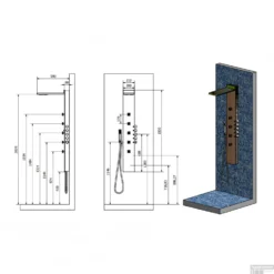 Douchepaneel Sapho Soul 200 150x21 Cm Thermostatisch Vierkant Aluminium -Exporteren Badkamer Top Winkel 78772 douchepaneel sapho soul 200 150x21 cm thermostatisch vierkant aluminium 7