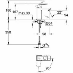 Grohe Eurocube Wastafelkraan Es Zonder Waste Chroom 7 Grohe Eurocube Wastafelkraan Es Zonder Waste Chroom -Exporteren Badkamer Top Winkel 80019