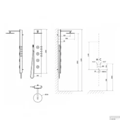 Douchepaneel Sapho 5Side 155x25 Cm Mengkraan Rond Aluminium -Exporteren Badkamer Top Winkel 80211 douchepaneel sapho 5side 155x25 cm mengkraan rond aluminium 8