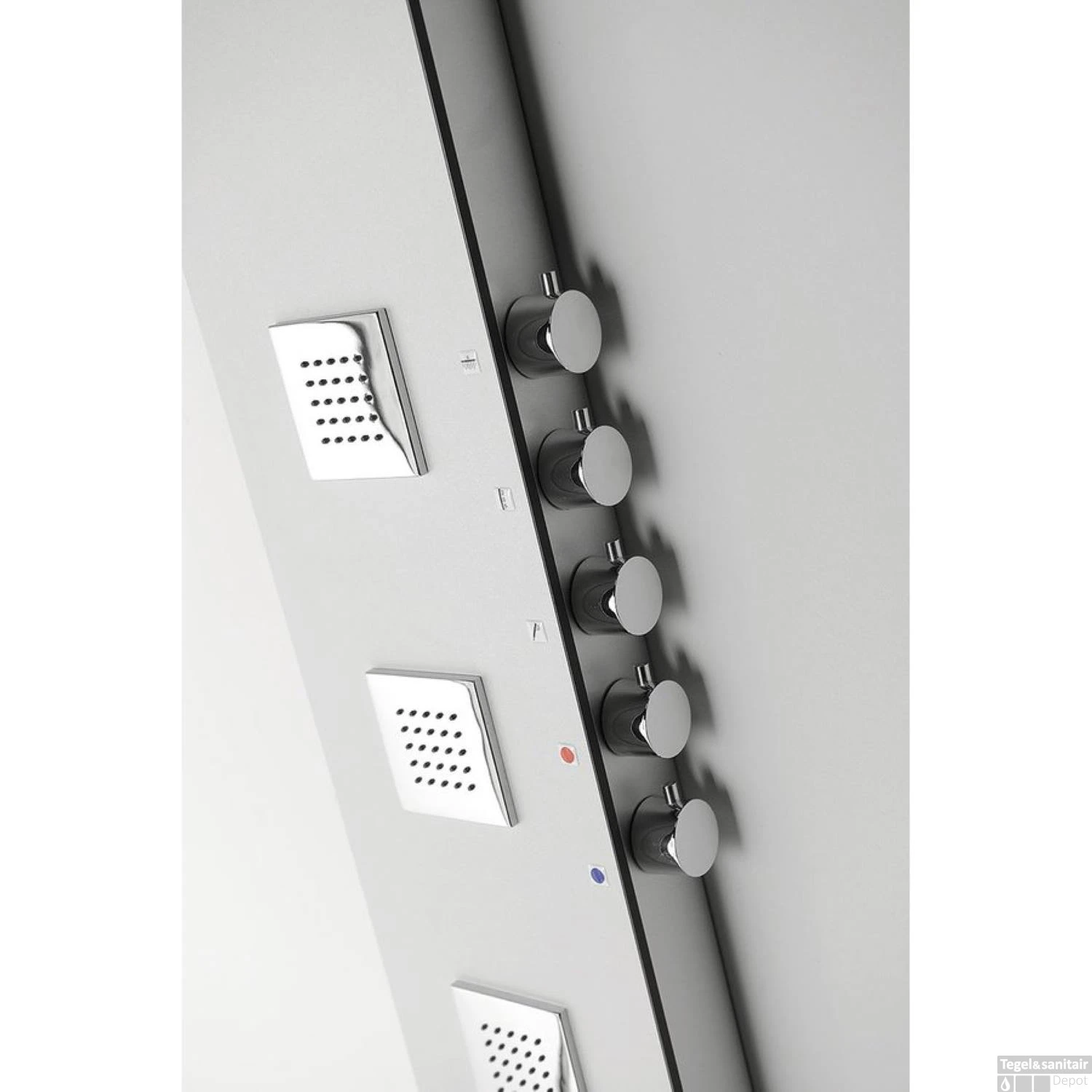 Douchepaneel Sapho 5Side 155x25 Cm Mengkraan Vierkant Aluminium 4 Douchepaneel Sapho 5Side 155x25 Cm Mengkraan Vierkant Aluminium - Afbeelding 2