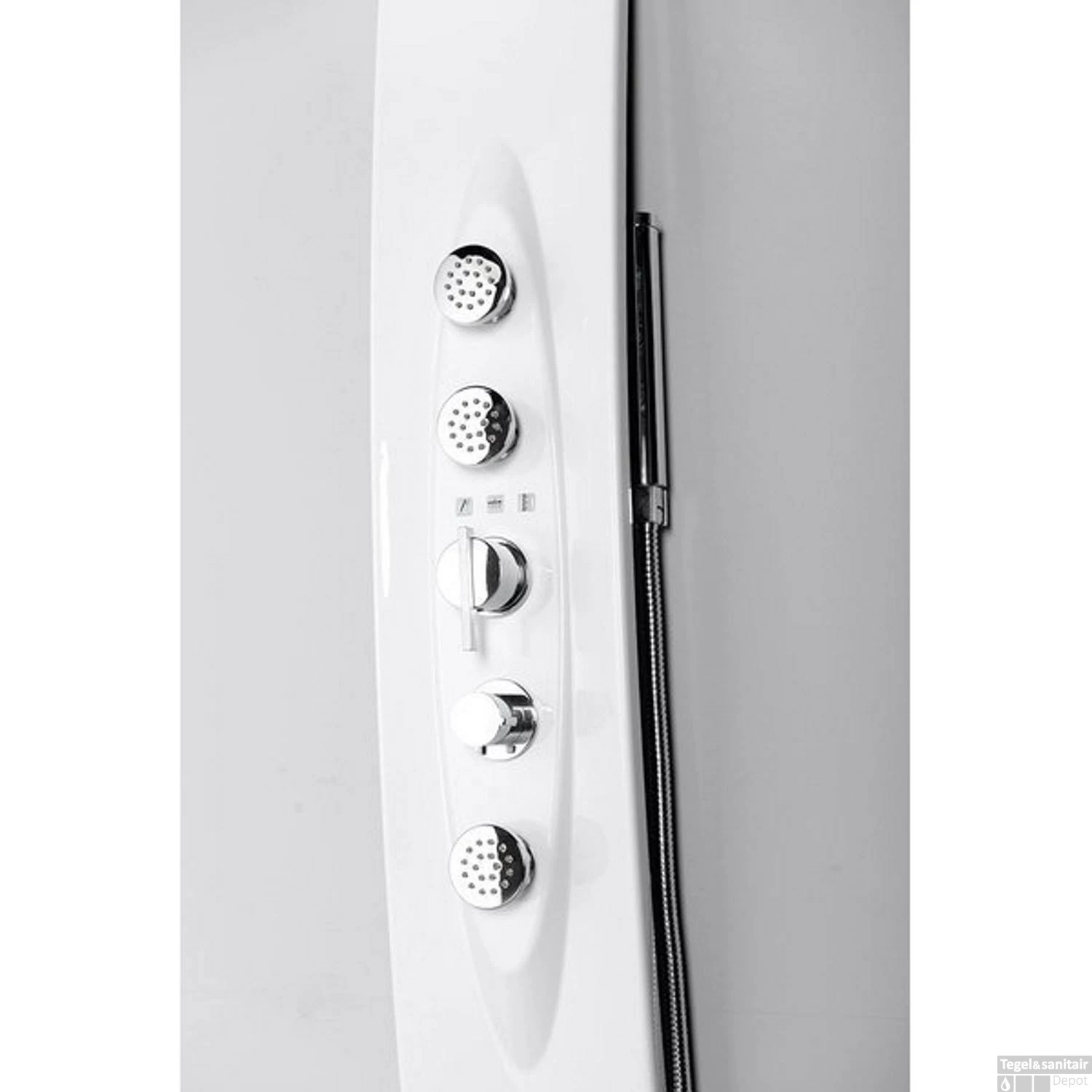 Douchepaneel Sapho Mola 130x21 Cm Thermostatisch Wandgemonteerd Wit 4 Douchepaneel Sapho Mola 130x21 Cm Thermostatisch Wandgemonteerd Wit - Afbeelding 2