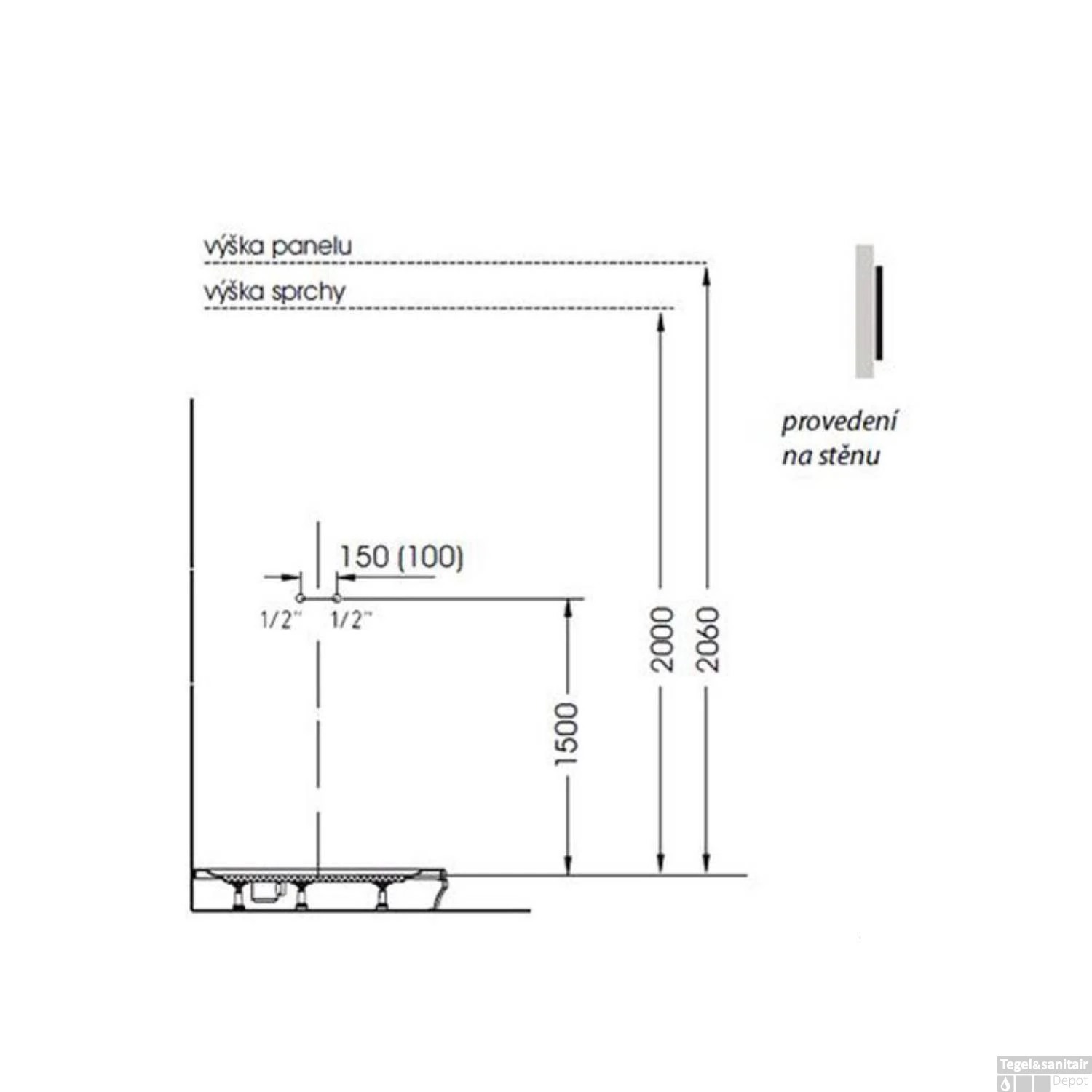 Douchepaneel Sapho Mola 130x21 Cm Thermostatisch Wandgemonteerd Wit 11 Douchepaneel Sapho Mola 130x21 Cm Thermostatisch Wandgemonteerd Wit - Afbeelding 9