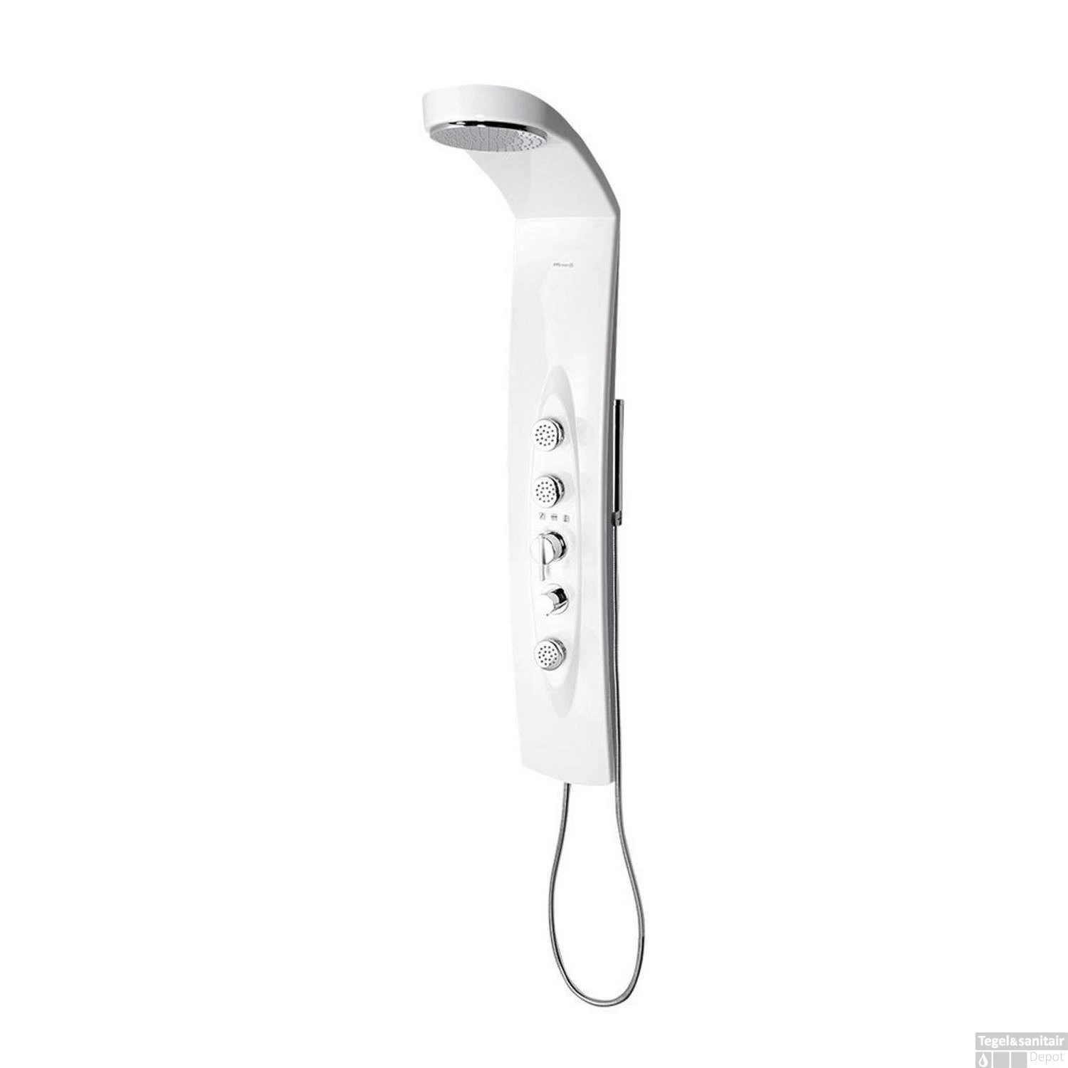 Douchepaneel Sapho Mola 130x21 Cm Thermostatisch Hoekgemonteerd Wit