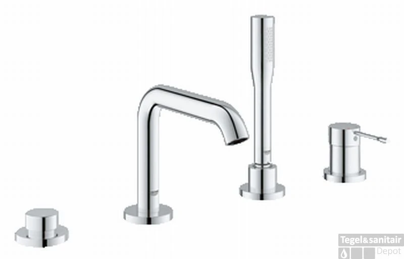 Grohe Essence New Afdekset 4-gats Badrandcombinatie Met Douchegarn. Chroom 3 Grohe Essence New Afdekset 4-gats Badrandcombinatie Met Douchegarn. Chroom