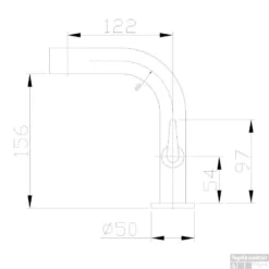 Fonteinkraan Alpha Toiletkraan Ker. 1/2 Chroom Hendel Rechts -Exporteren Badkamer Top Winkel alpha toiletkraan chroom technische tekening
