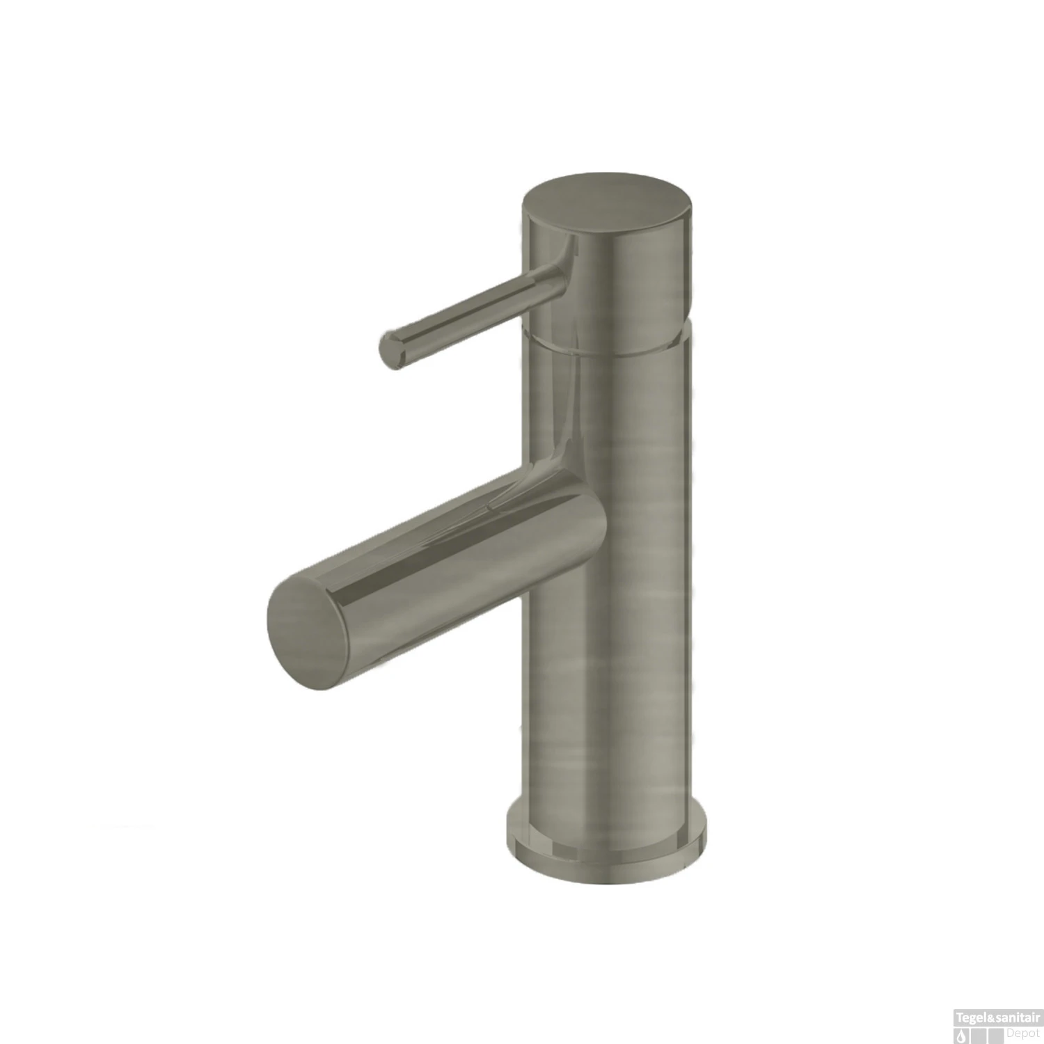 Wastafelmengkraan Hotbath Buddy 1-hendel Recht 17 Cm Geborsteld Nikkel