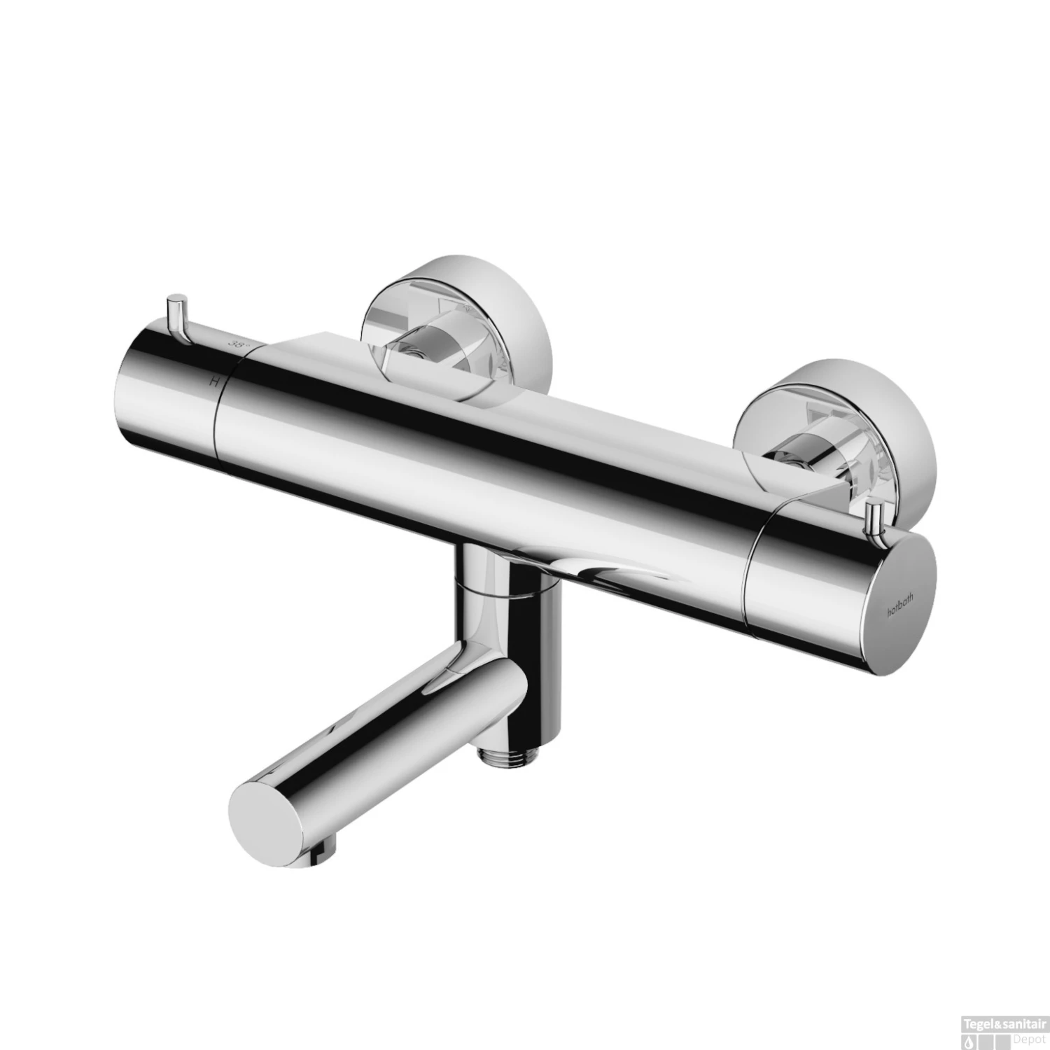 Badthermostaat Hotbath Cobber Opbouw Wegdraaibare Omstel 2-knop Chroom - Afbeelding 2