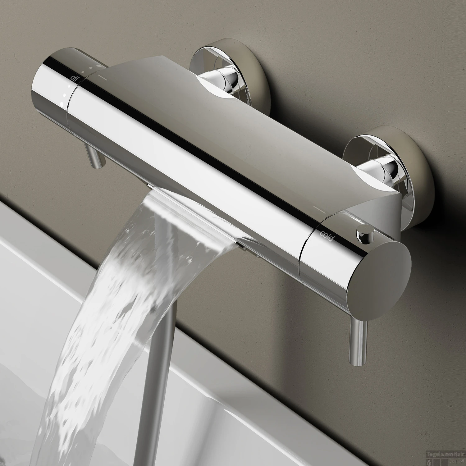 Badkraan Hotbath Cobber Thermostaat Waterval Uitloop Chroom 4 Badkraan Hotbath Cobber Thermostaat Waterval Uitloop Chroom - Afbeelding 2