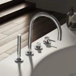 Badrandkraan Hotbath Buddy 1-hendel Mengkraan Compleet 4-gats Chroom