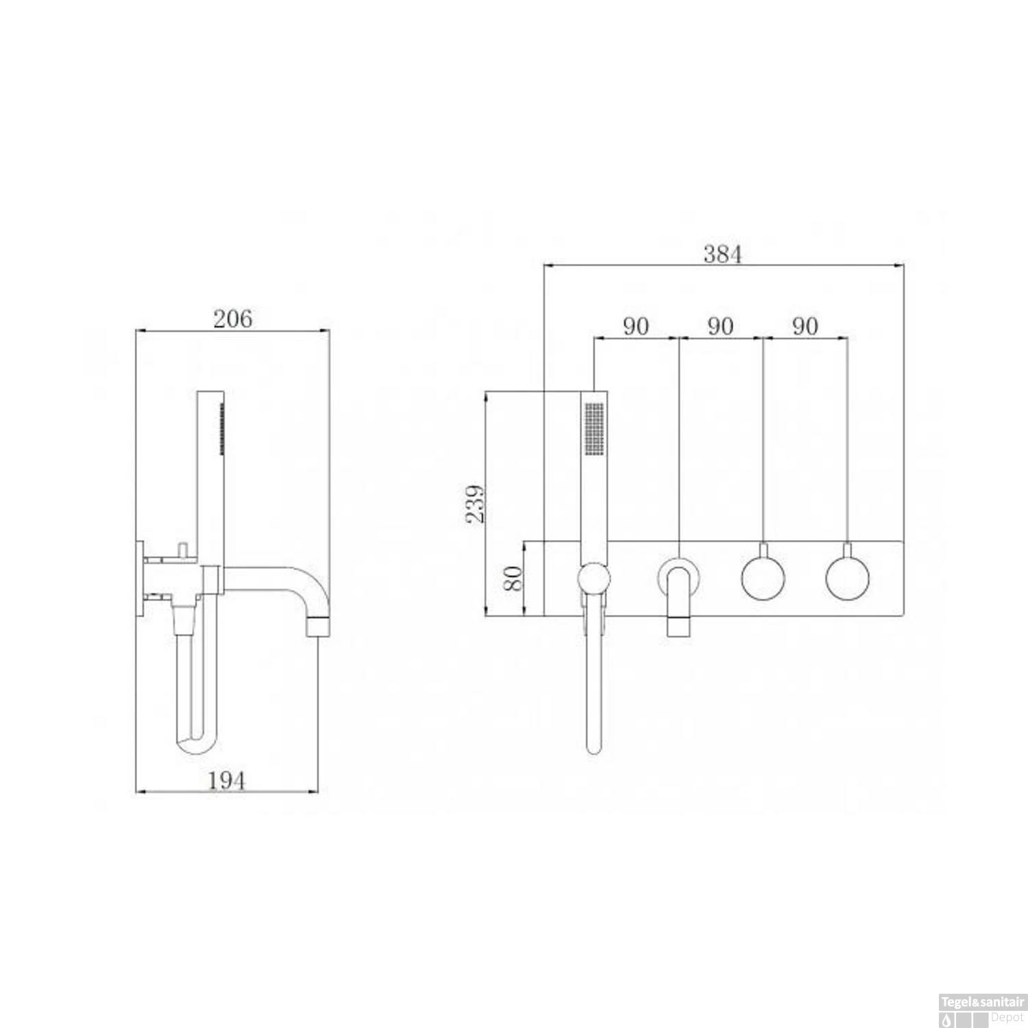 Bad Thermostaatkraan Inbouw Wiesbaden Style 2-knops Geborsteld Koper 4 Bad Thermostaatkraan Inbouw Wiesbaden Style 2-knops Geborsteld Koper - Afbeelding 2