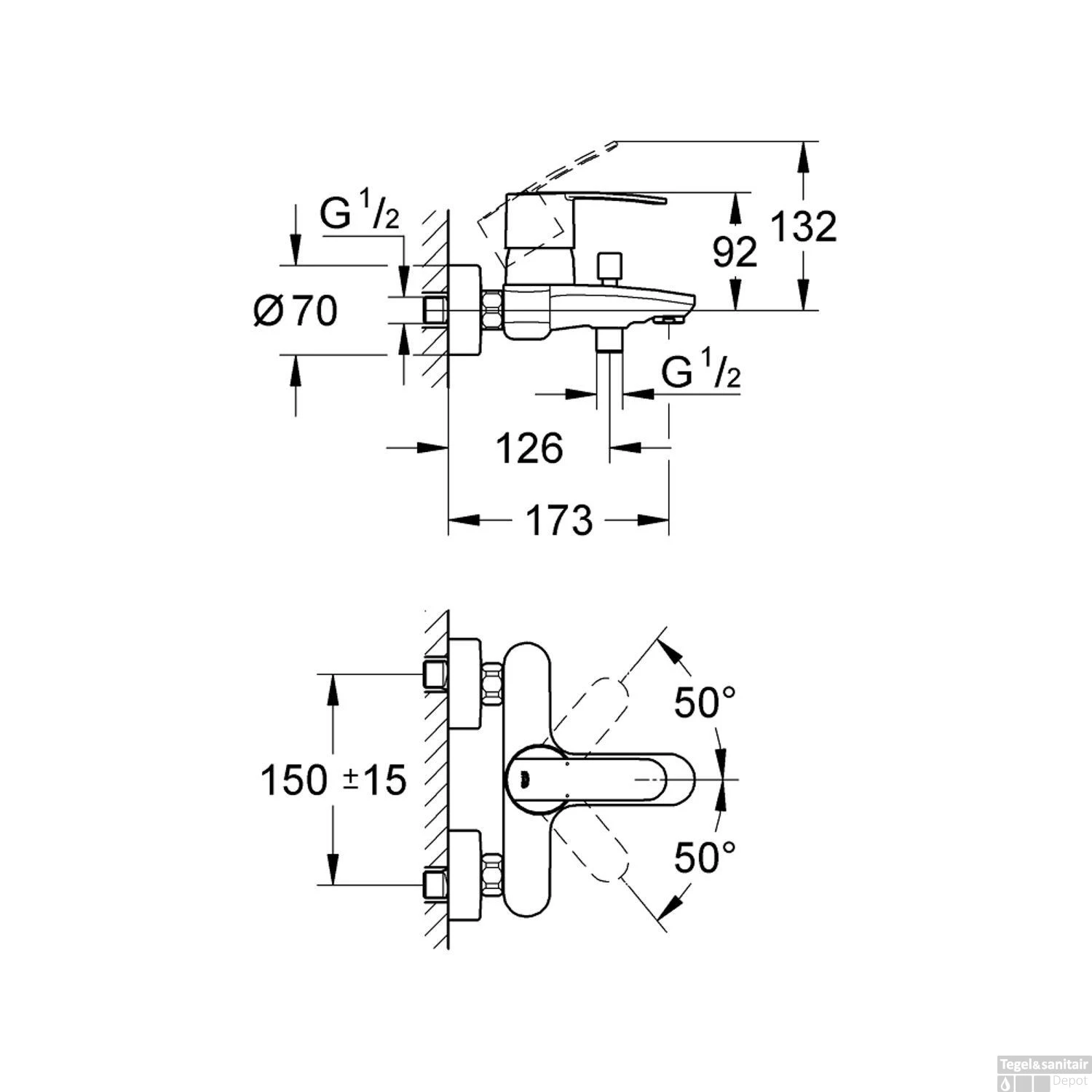 Badkraan Grohe Wave Cosmopolitan Met Omstel En Koppelingen Chroom 4 Badkraan Grohe Wave Cosmopolitan Met Omstel En Koppelingen Chroom - Afbeelding 2