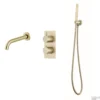 Inbouw Badkraan Boss & Wessing Gold Thermostatisch Met Handdoucheset Mat Goud -Exporteren Badkamer Top Winkel badkraan inbouw boss wessing gold thermostatisch met handdoucheset mat goud shop