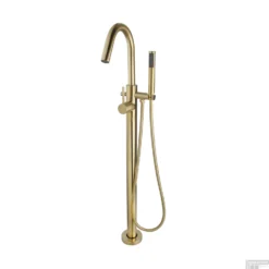 Badkraan Vrijstaand Wiesbaden Caral Mengkraan Compleet Geborsteld Messing Goud