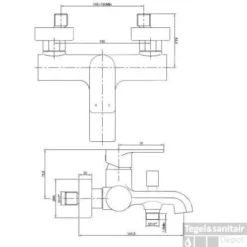 Badmengkraan Limar Met Omstel Chroom -Exporteren Badkamer Top Winkel badmengkraan limar met omstel chroom lijntekening