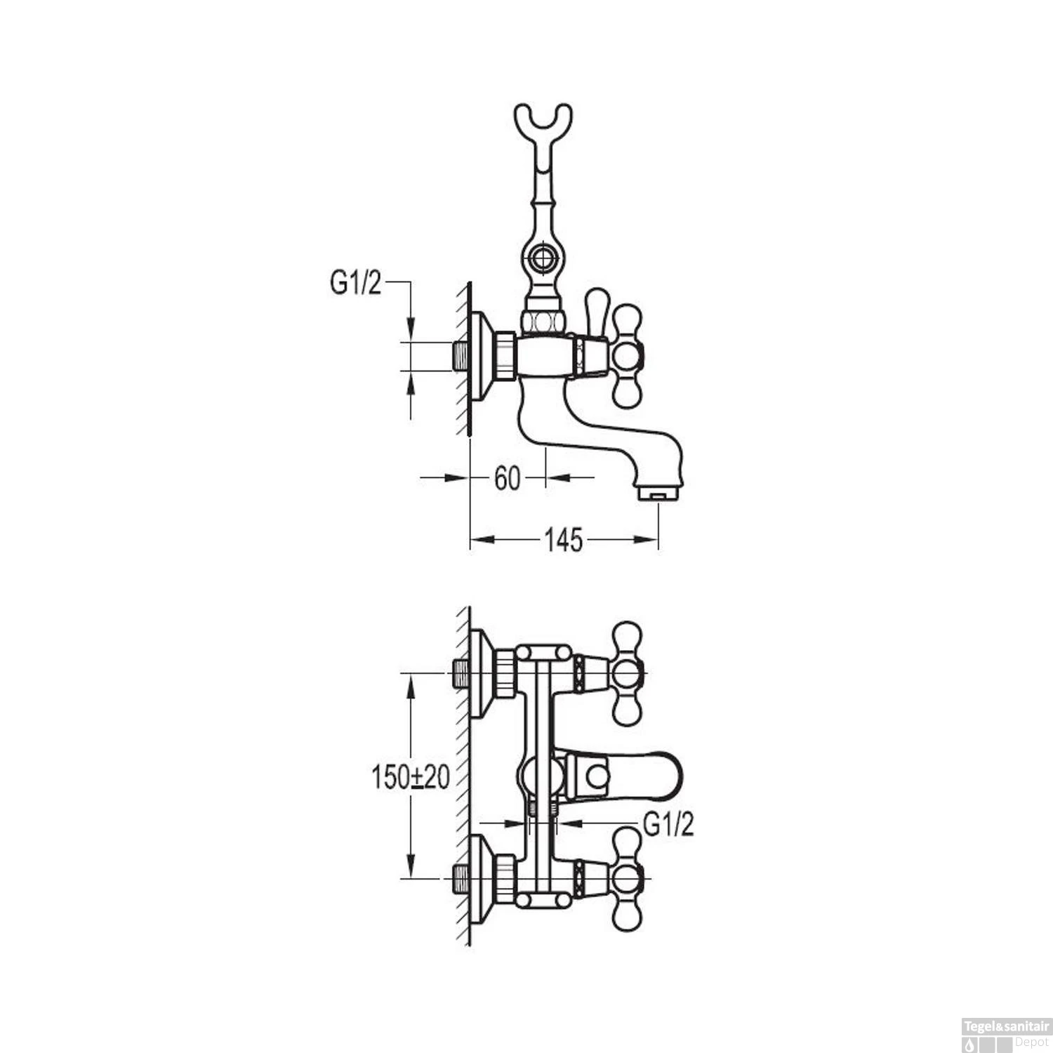 Badmengkraan Best Design Liberty Klassiek Met Garnituur Chroom - Afbeelding 2