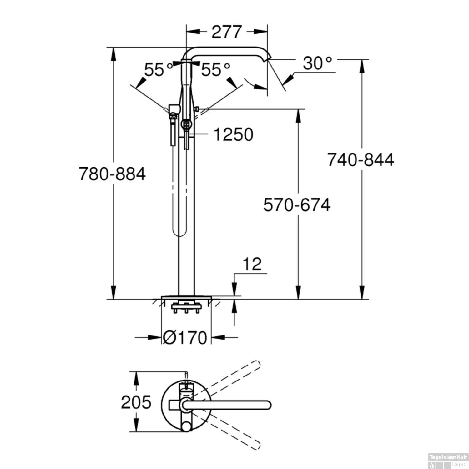 Vrijstaande Badkraan Grohe Essence New Met Douchegarnituur Supersteel 4 Vrijstaande Badkraan Grohe Essence New Met Douchegarnituur Supersteel - Afbeelding 2