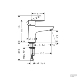 Badmengkraan HansGrohe Vernis Blend Eengreeps Monotrou Chroom -Exporteren Badkamer Top Winkel badmengkraan hansgrohe vernis blend eengreeps monotrou tech