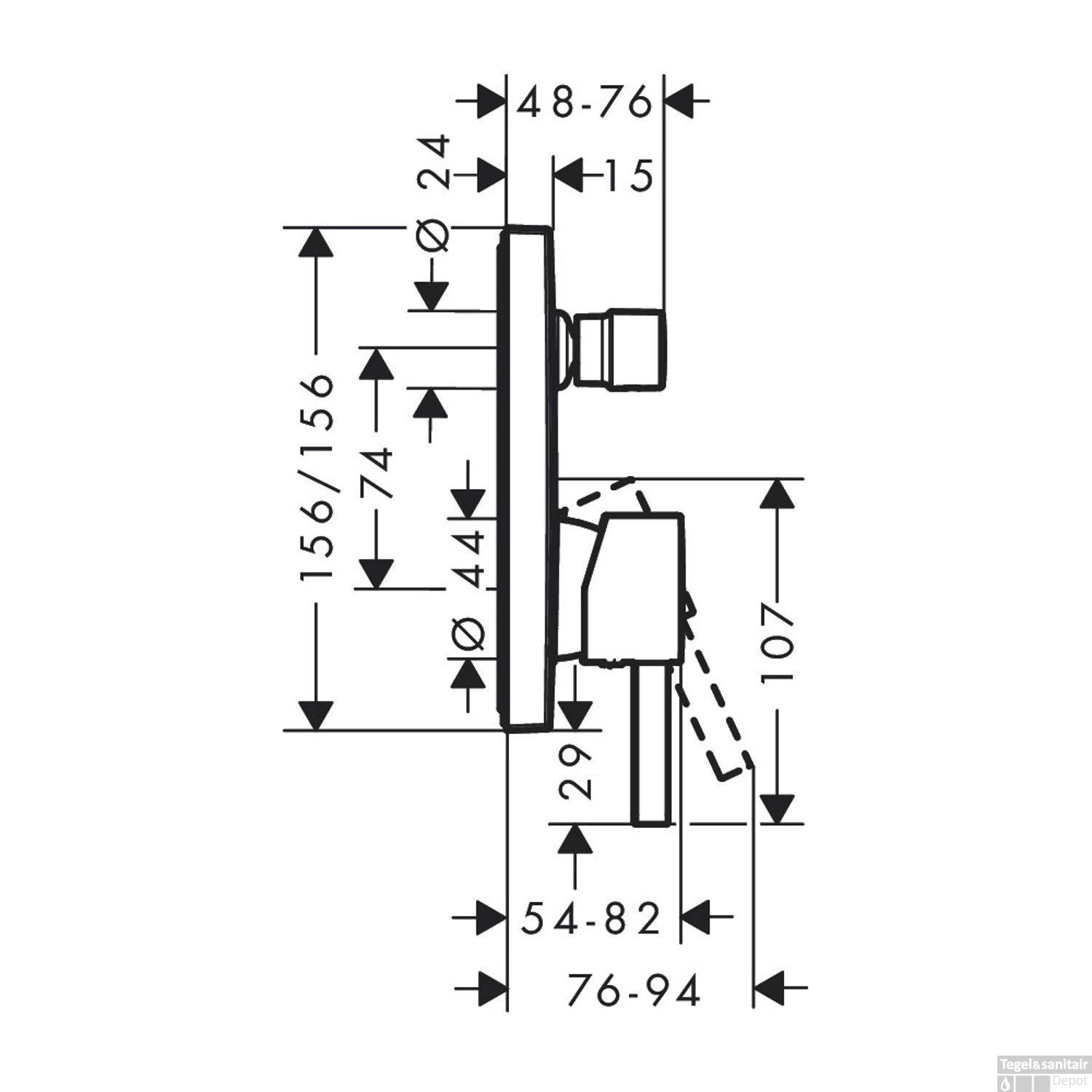 Afbouwdeel Badmengkraan Inbouw Finoris HansGrohe Eengreeps Mat Wit 5 Afbouwdeel Badmengkraan Inbouw Finoris HansGrohe Eengreeps Mat Wit - Afbeelding 3