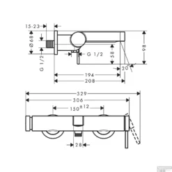 Badmengkraan Opbouw Finoris HansGrohe Eengreeps Mat Zwart -Exporteren Badkamer Top Winkel badmengkraan opbouw finoris hansgrohe eengreeps tech 1