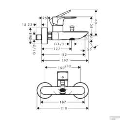 Badmengkraan Opbouw HansGrohe Rebris E Eengreeps Chroom -Exporteren Badkamer Top Winkel badmengkraan opbouw hansgrohe rebris e eengreeps tech
