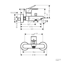 Badmengkraan Opbouw HansGrohe Rebris S Eengreeps Chroom -Exporteren Badkamer Top Winkel badmengkraan opbouw hansgrohe rebris s eengreeps tech