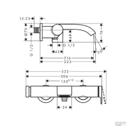 Badmengkraan Opbouw HansGrohe Vivenis Eengreeps Mat Zwart -Exporteren Badkamer Top Winkel badmengkraan opbouw hansgrohe vivenis eengreeps tech 1