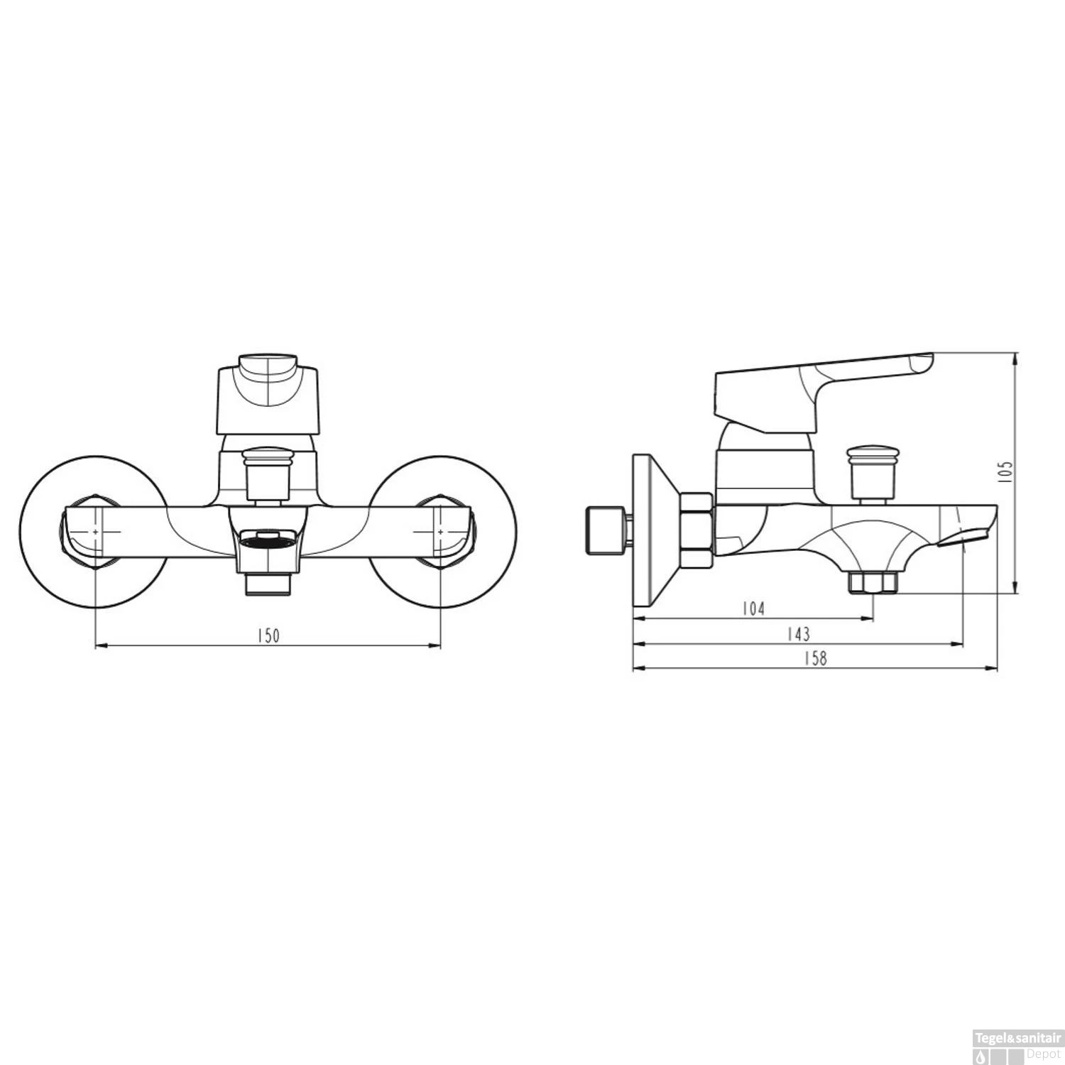 Badmengkraan Schutte Vico Chroom 4 Badmengkraan Schutte Vico Chroom - Afbeelding 2