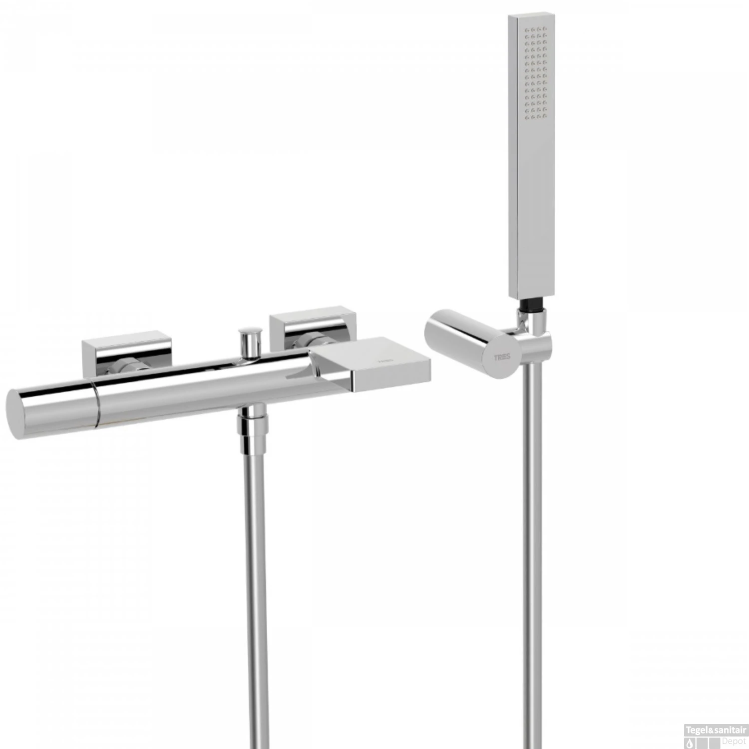 Badmengkraan Tres Project Waterval Met Handdouche 29.1x13.5 Cm Rond Chroom