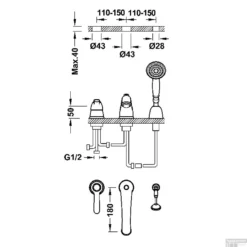 Badrandkraan Tres Clasic Mengkraan Incl. Handdouche Goud -Exporteren Badkamer Top Winkel badrandkraan tres clasic mengkraan incl. handdouche goud tech