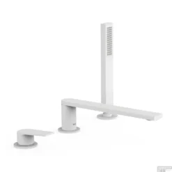 Badrandkraan Tres Project 1-Hendel Rechte Uitloop 23 Cm Met Omstel En Handdouche RVS