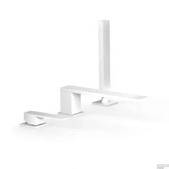 Badrandkraan Tres Slim Exclusive Met Handdoucheset Rechte Uitloop 22 Cm Mat Wit