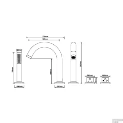 Badrandthermostaat BWS 4-Gats Afbouwset Geborsteld Koper -Exporteren Badkamer Top Winkel badrandthermostaat bws 4 gats afbouwset geborsteld koper tech