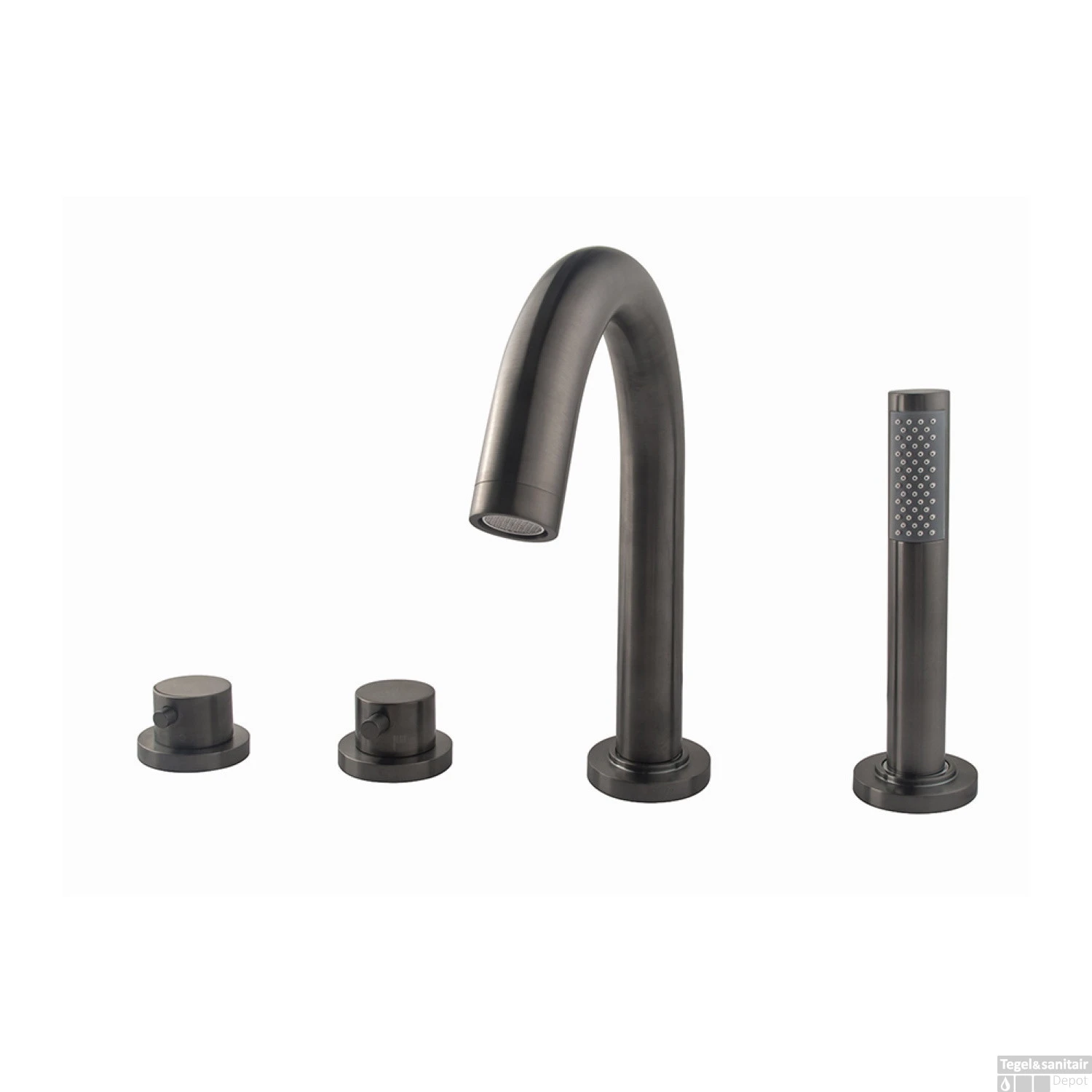 Badrandthermostaat BWS 4-Gats Afbouwset Gunmetal 3 Badrandthermostaat BWS 4-Gats Afbouwset Gunmetal