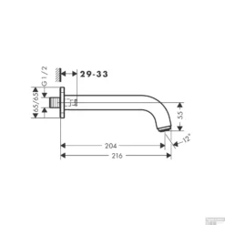 Baduitloop HansGrohe Vernis Shape Chroom -Exporteren Badkamer Top Winkel baduitloop hansgrohe vernis shape tech