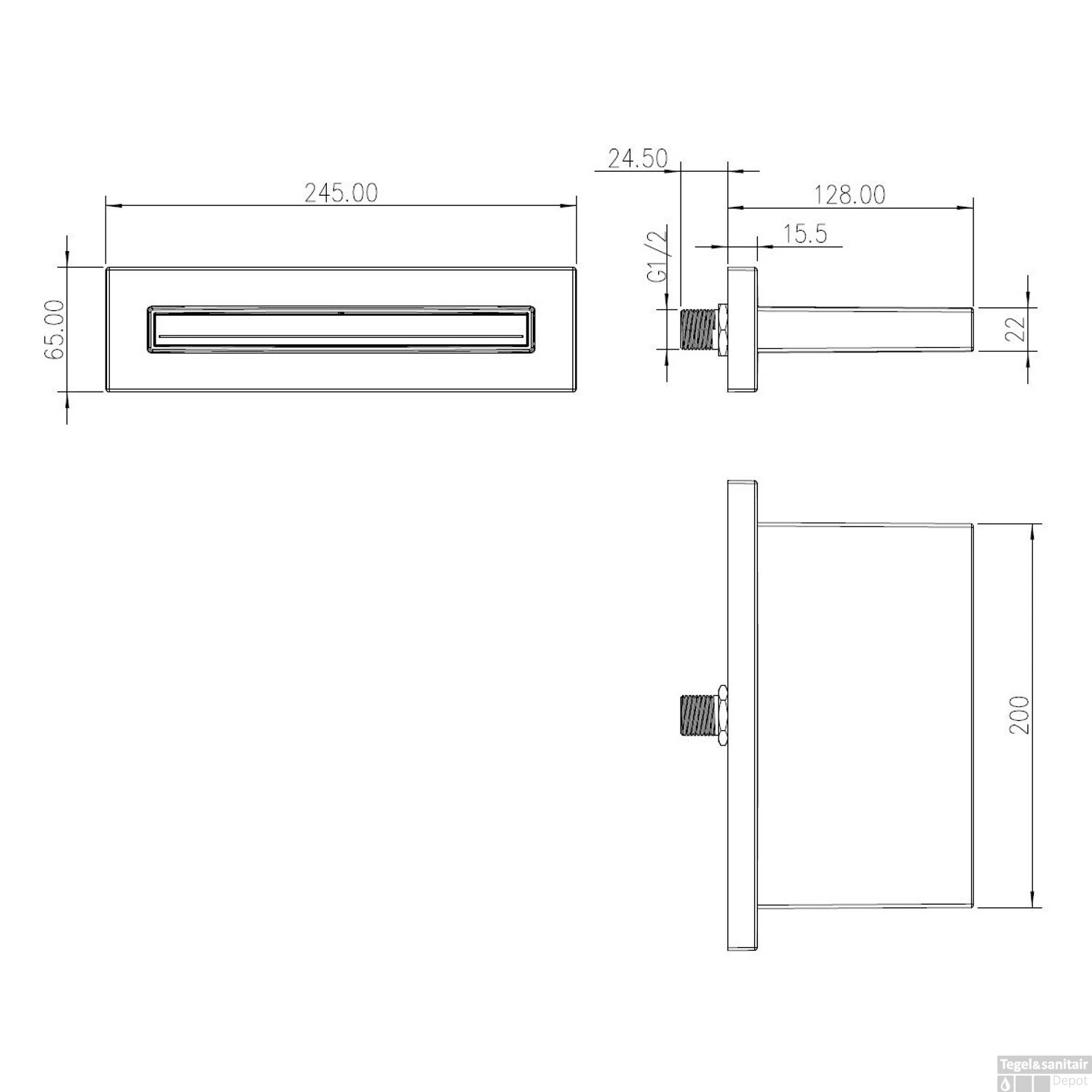 Baduitloop Met Waterval Wiesbaden ABS 20x2.2 Cm Chroom 4 Baduitloop Met Waterval Wiesbaden ABS 20x2.2 Cm Chroom - Afbeelding 2