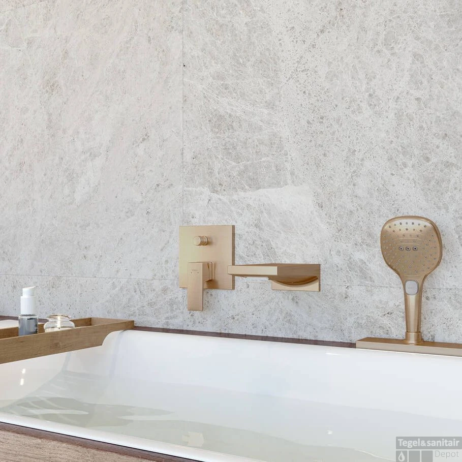 Baduitloop Metropol HansGrohe Watervalstraal 18.5 Cm Geborsteld Brons 4 Baduitloop Metropol HansGrohe Watervalstraal 18.5 Cm Geborsteld Brons - Afbeelding 2