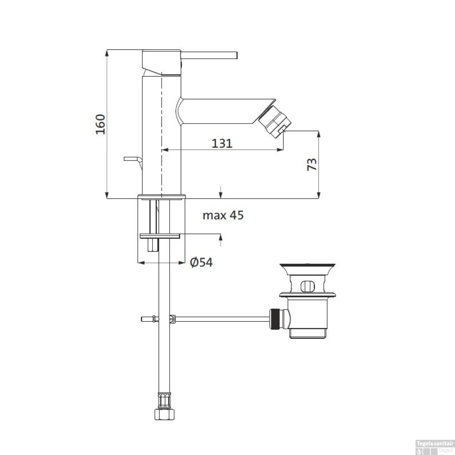 Bidetkraan Herzbach Design New Met Clickwaste Chroom 4 Bidetkraan Herzbach Design New Met Clickwaste Chroom - Afbeelding 2