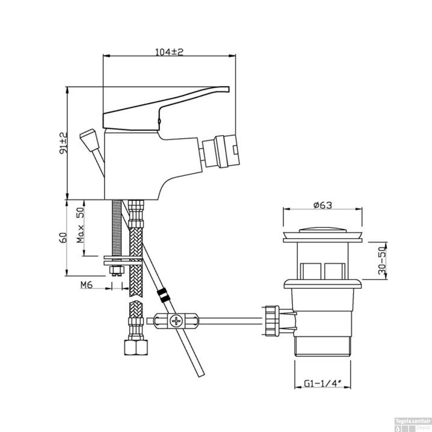 Bidetkraan Schütte Athos Plus Eéngreepsmengkraan Geluidloos Chroom 5 Bidetkraan Schütte Athos Plus Eéngreepsmengkraan Geluidloos Chroom - Afbeelding 3