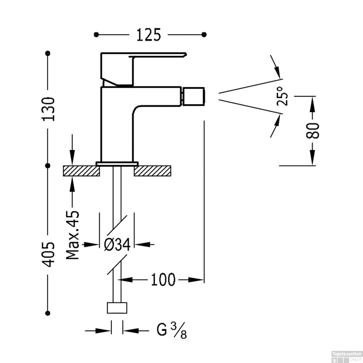 Bidetmengkraan Tres Loft Colors 1-Hendel Bidet Uitloop Recht 8 Cm Rond Mat Wit 4 Bidetmengkraan Tres Loft Colors 1-Hendel Bidet Uitloop Recht 8 Cm Rond Mat Wit - Afbeelding 2
