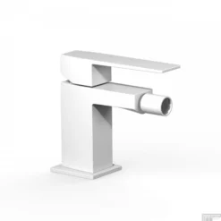 Bidetmengkraan Tres Slim Exclusive 1-Hendel Uitloop Recht Vierkant Mat Wit