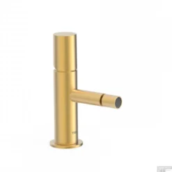Bidetmengkraan Tres Study Exclusive 1-Knop Uitloop Recht 8 Cm Rond Mat Goud