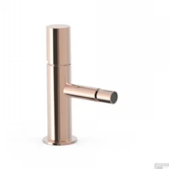 Bidetmengkraan Tres Study Exclusive 1-Knop Uitloop Recht 8 Cm Rond Rosé Goud